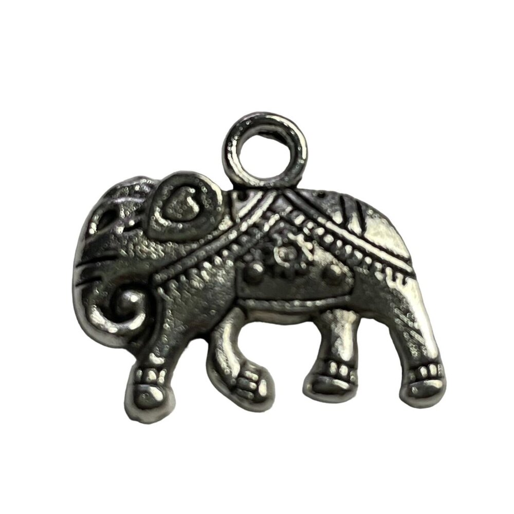 Elephant Pendant Silver Tone Charm Bracelet Necklace Jewelry Craft Dangle u Boho